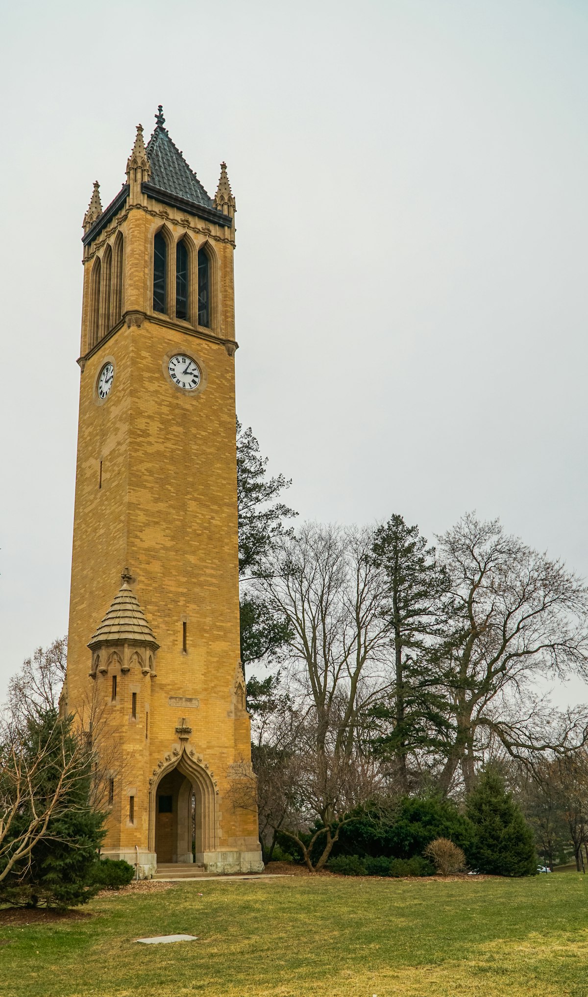Campanile clock tower at Iowa State University in Ames against the sky